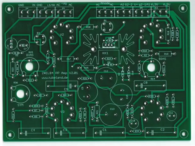 2x EL84 PP Amp. 2021 - Tubeland Leiterplatte Ohne Bauteile