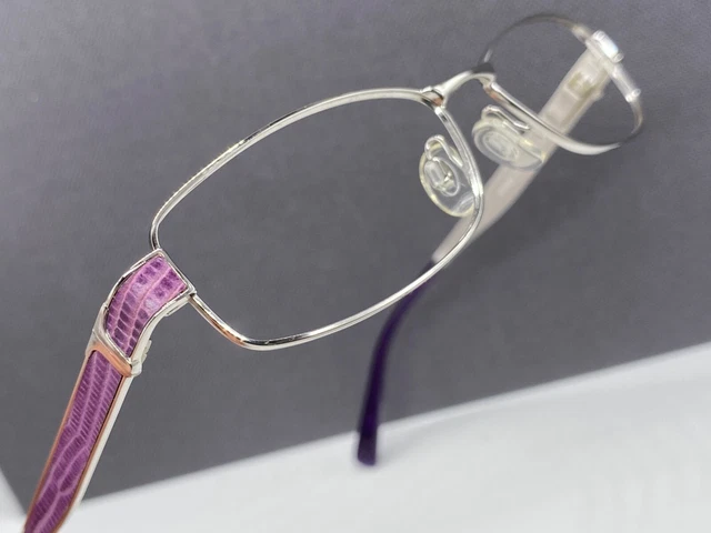 TODS EYEGLASSES FRAMES woman Silver Purple Angular Rectangular Snake ...