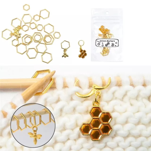 Bee Knitting Accessories Crochet Locking Needle Clip Locking Stitch Markers