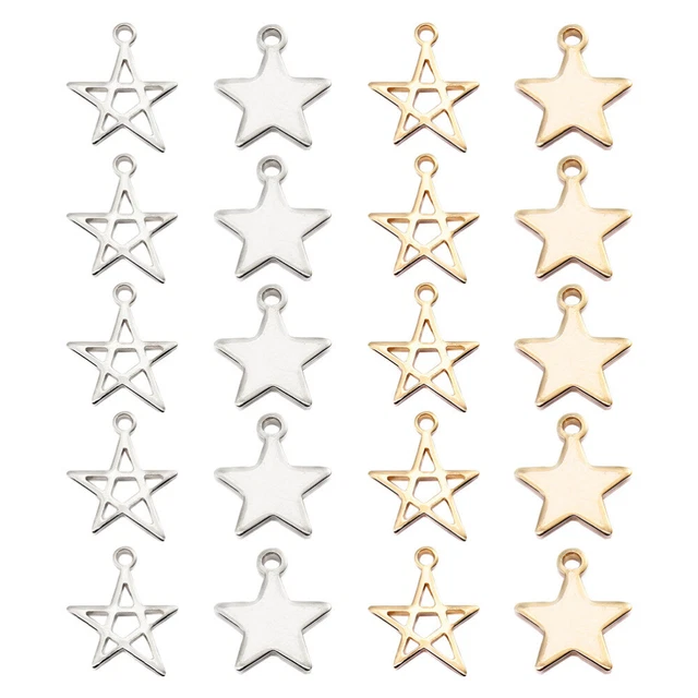 40 Stück Fünfzackige Sternform Anhänger Exquisite Charms DIY Zubehör