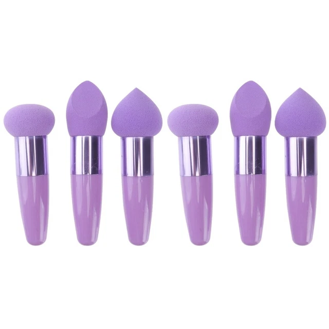 6 piezas Maquillaje facial Esponja Belleza Pluma Inflado Polvo Aplicador Pequeño Hongo