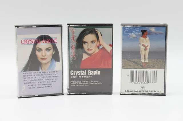 Crystal Gayle Audio Cassette Lot of 3 These Days, Cage the Songbird w/ Cases