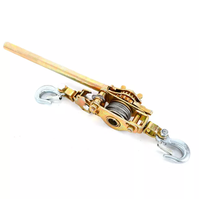 2Ton /4400LBS Hand Poller Block Chain Hoist Ratchet Type Puller Come Along Cable