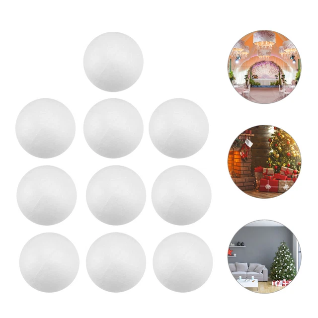 10 Pcs Billes De Polystyrène Boules Mousse Blanches Décor Floral Gadgets Enfant