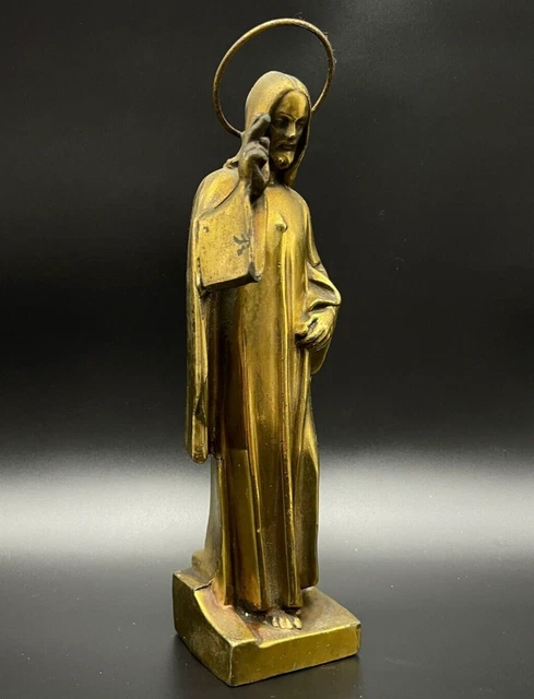 BRONZE ANTIQUE ITALIAN ART DECO STATUE SCULPTURE RARE JESUS CHRIST CHURCH 1890s⭐