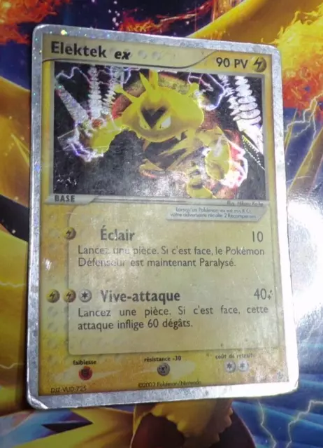 Carte Pokémon Elektek EX 97/109 Ex Rubis Saphir Bloc EX Français