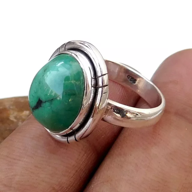 Natural Tibet Turquoise Ring 925 Sterling Silver Turquoise Ring Size 6-NR229