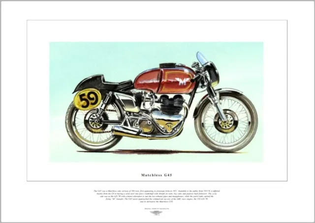MATCHLESS G45 - Motorrad Fine Art Print - klassisches britisches 500cc Doppelmotorrad