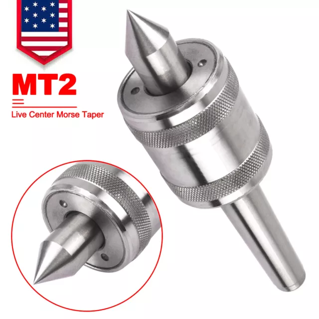 MT2 Live Center Morse Taper Triple Bearing Steel For Lathe Medium Duty CNC Tool