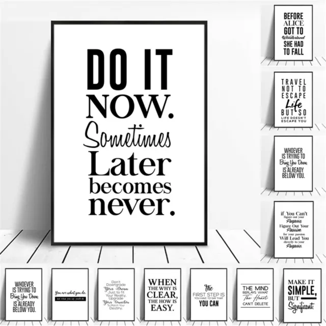 Inspirational English Sentence Quotes Canvas Posters Wall Hangings Room Decor