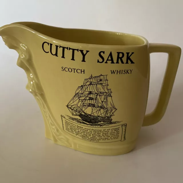 Vintage Cutty Sark Pitcher HCW Burleigh Ware Made In Great Britain Yellow