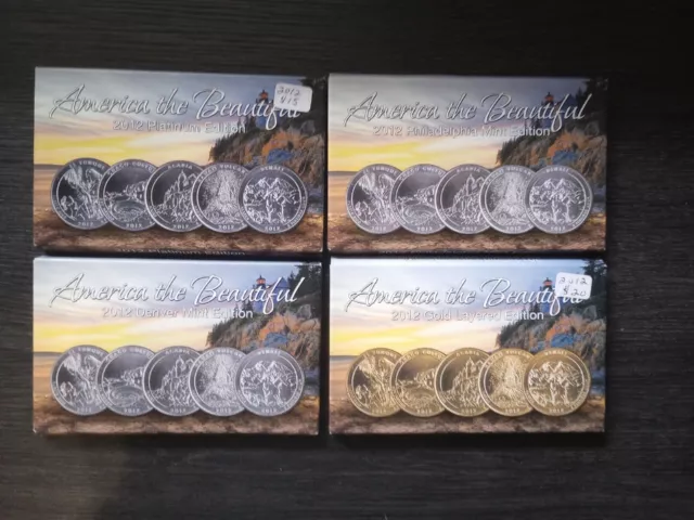 2012 ATB Quarter Gold & Platinum Denver & Philadelphia 20 coin collection FR