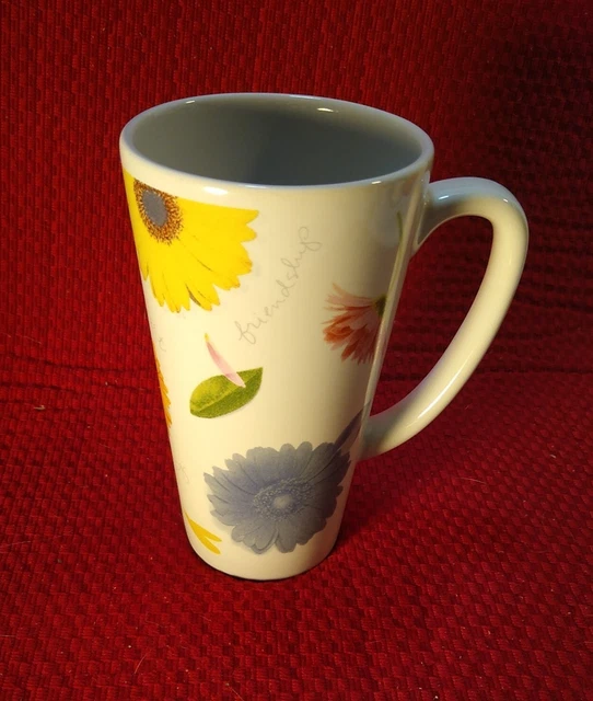 Hallmark Ceramic Tall Mug Cup Floral Friendship Multicolor
