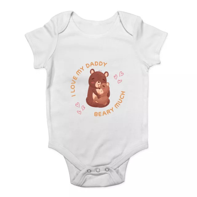 I Love My Daddy Beary Much Baby Grow Vest Bodysuit Girls Boys