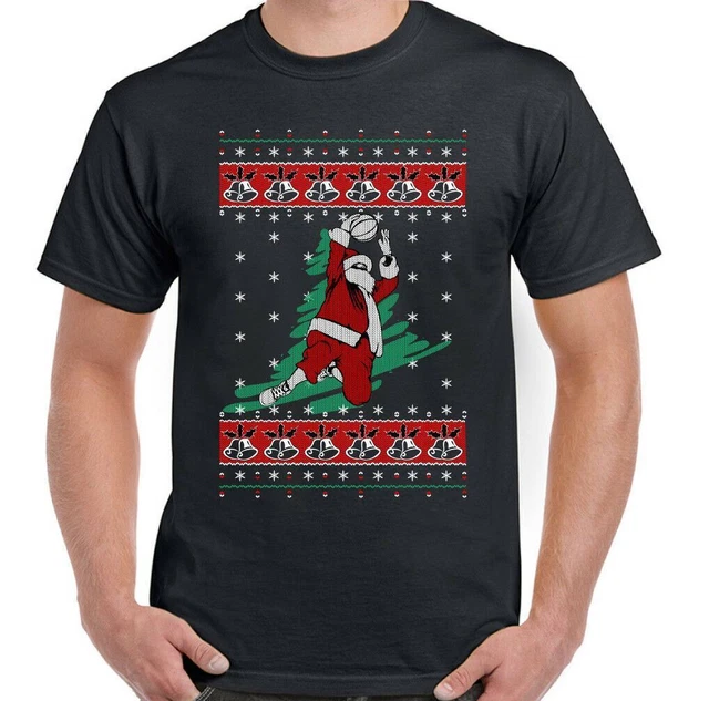 Basket Babbo Natale T-Shirt Uomo Divertente Secret Accessori Regalo Maglietta