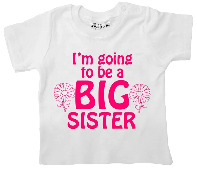 Nuovo Sister T-Shirt " I'M Going To Be A Big Sister " Bambina Maglietta Vestiti