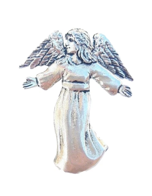 Ángel Finamente Hecho a Mano En Peltre Sólido en Ru Pin de Solapa