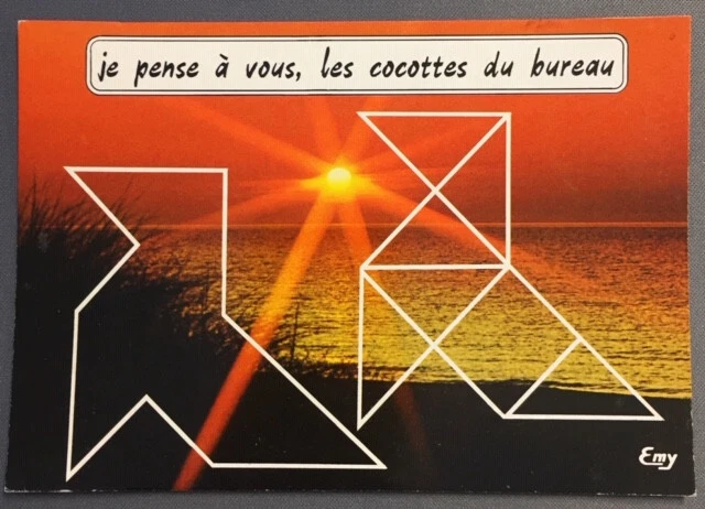 Carte Postale Humoristique : je pense à vous, les cocottes du bureau