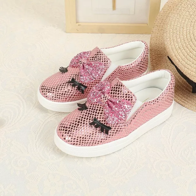 Cartoon Girls Princess Kids baby fashion Glitter flat Fancy new casual Shoes