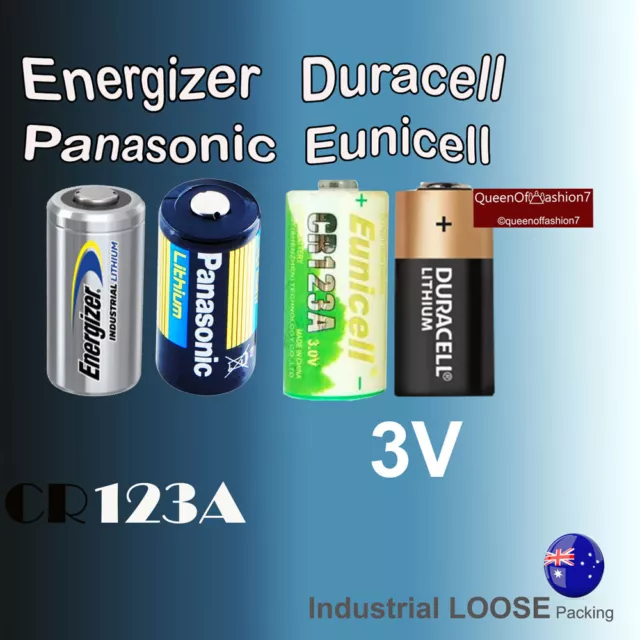 CR123A CR123 Duracell  Energizer Panasonic Eunicell Battery Lithium Cell 3.0V