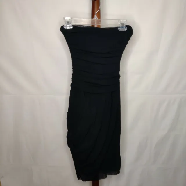 Elana Kattan women's size S? strapless lined dress black gathered See Below..