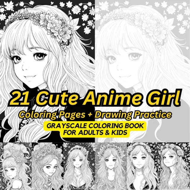 100 Anime Girl Coloring Book: 100 by Dickenson, Adamie