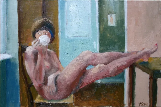 Female Nude Figure Original Oil Painting Naked Beauty 8x12 Hand Painted YSArt