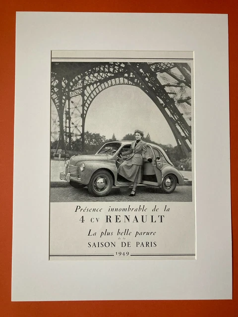 1949 Renault 4CV Paris Vintage Automobile Advertising Pub Decoration