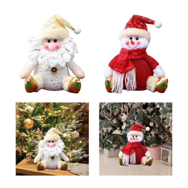 2 Stück Weihnachtsmann Puppen Weihnachten Schneemann Dekoration Skulptur Dekor