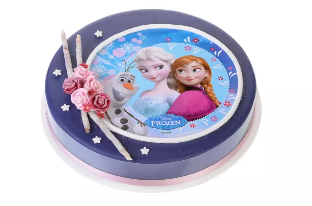 DECORAZIONE TORTA COMMESTIBILE Frozen regina di ghiaccio supporto torta  NUOVO decorazione festa Elsa Anna Olaf EUR 7,99 - PicClick IT
