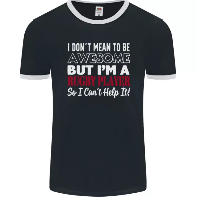 T-shirt lottatore da uomo divertente I Dont Mean to Be a Rugby giocatore fotol