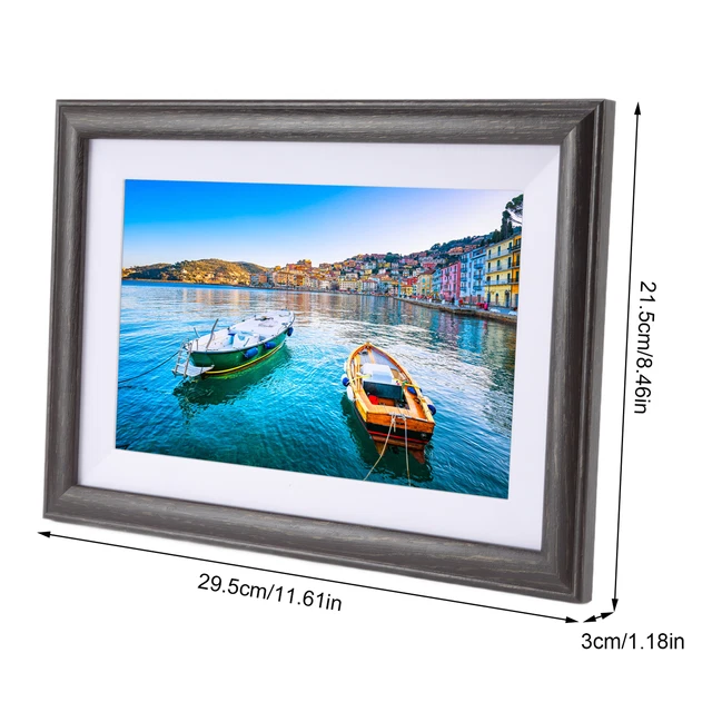 HG (UK Plug 100‑240V)10 Inch WiFi Smart Digital Photo Frame Picture Frame Brown