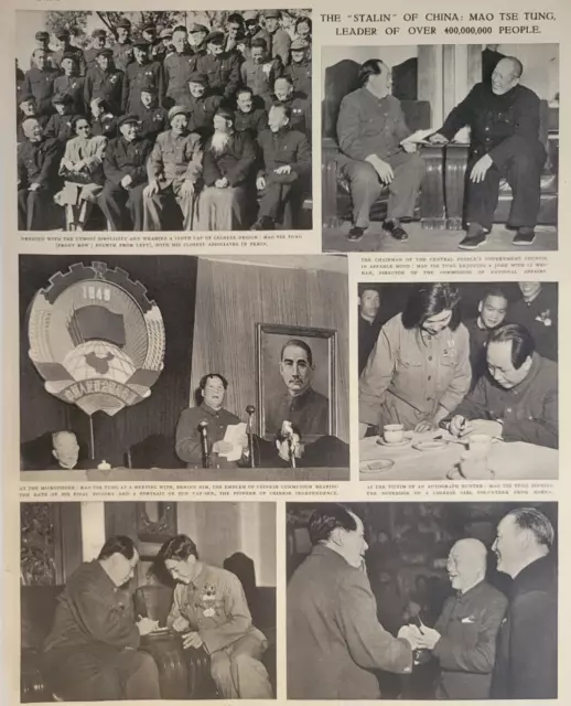 Mao Tse Tung Communist Leader China Public Activities 1952 ILN ~14.5x10"