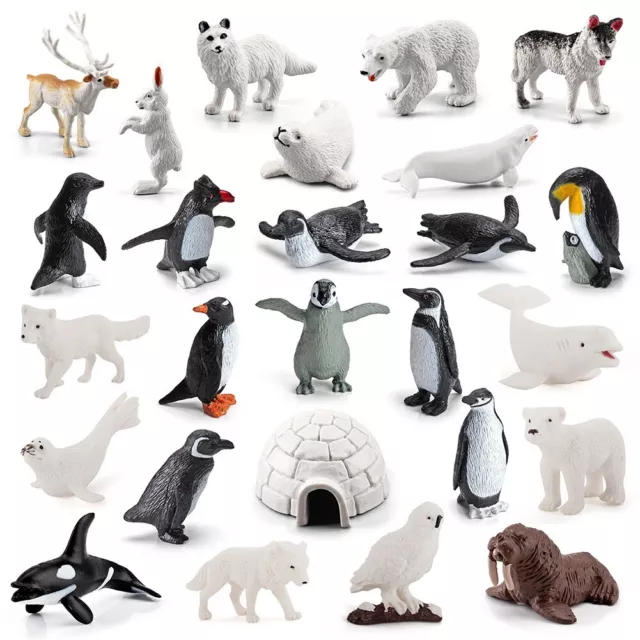 Ensemble de jouets éducatifs pour animaux arctiques 26 modèles animaux de simu