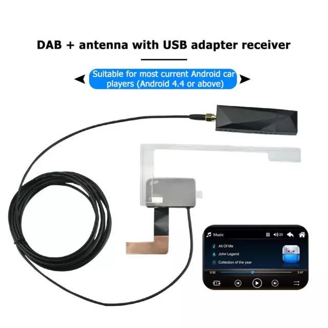 Reproductor estéreo Matefielduk Auto Dab + antena con adaptador USB, para Android DE 2