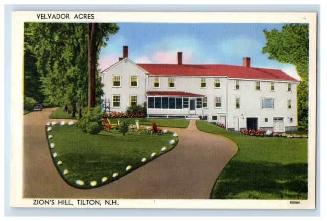 Tilton New Hampshire NH, Velvador Acres Zion's Hill Unposted Vintage Postcard