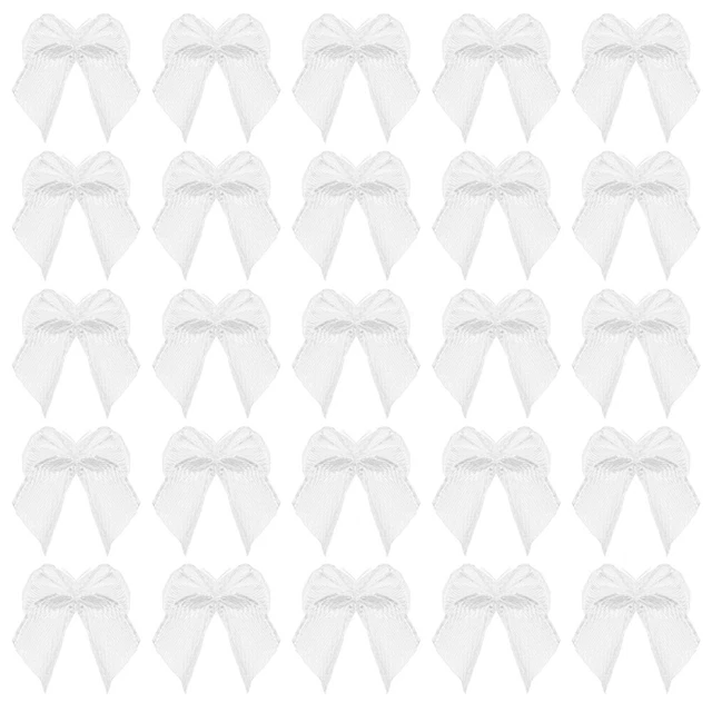 100 Pcs Scrapbook Pages Satin Black Bows Girl Hair Bows Hairpin 12