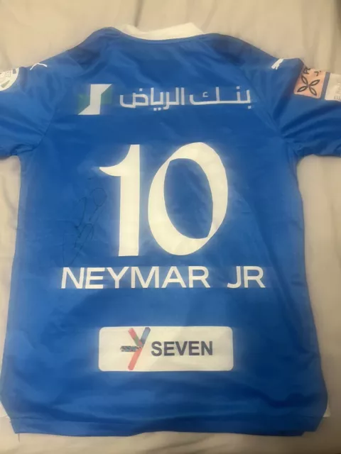 Neymar Jr #10 Al Hilal Saudi Arabia League Hand Football Shirt with COA Size M