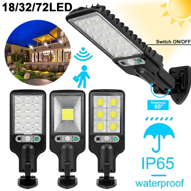LED Solarleuchte PIR Bewegungsmelder Außen Garten Fluter Strahler Lampe 3 Modi