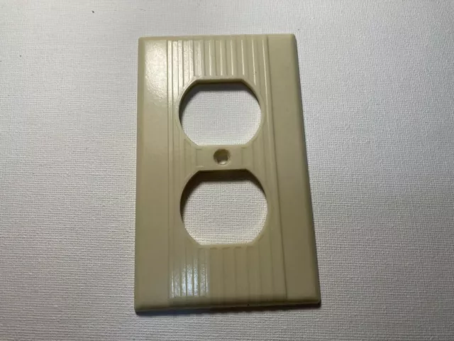 Vintage Leviton Bakelite Art Deco Electrical Outlet Cover In Almond