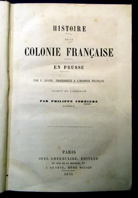 Reyer Histoire de la Colonie Francaise 1855 Selten Belletristik Geschichte mb 3