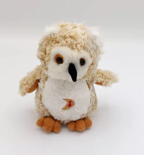 Peluche doudou hibou chouette GIPSY beige blanc marron lune 17 cm SON HS !