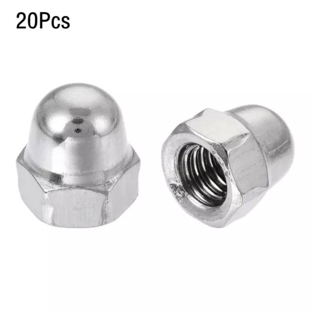 20PCS 304 Stainless Steel Cap Nuts M6 Thread Dia Hex Nuts Metric Nuts