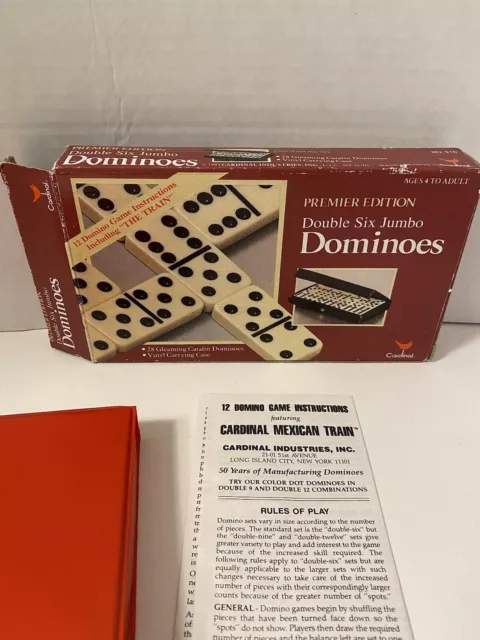 Cardinal Premier Edition Double Six Jumbo Dominoes Catalin Vintage 1993 Box/Case