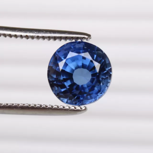 Saphir Naturel Bleu Ceylan Bleuet 5.95 CT Rond Certifié Pierre Précieuse Chauffé