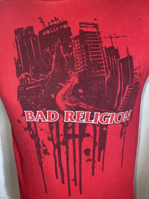 Bad Religion Warped Tour 07 New Maps Of Hell Harley Davidson T-Shirt Small Red 2
