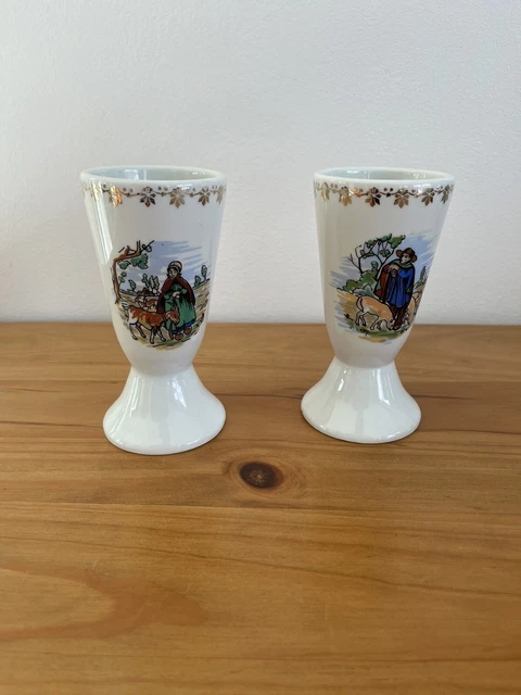 Lot de 4 tasses café mazagran vintage grès multicolore