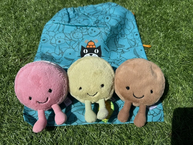 Small Raspberry Jellycat JELLYCAT MACARONS, RASPBERRY, Pistachio NWT And Chocolate RETIRED £315. ...