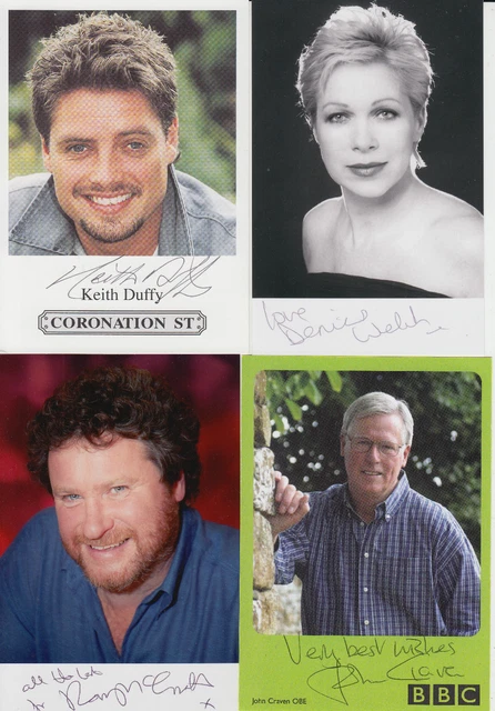 Lot of 4 x autographs of TV personalities - Craven McGrath Welch Duffy