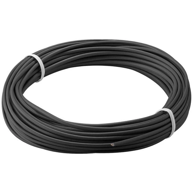 Cuivre Étamé Isolé, Simple Core Câble Cuivre 1x0, 14mm, 10m - Couleur:Noir